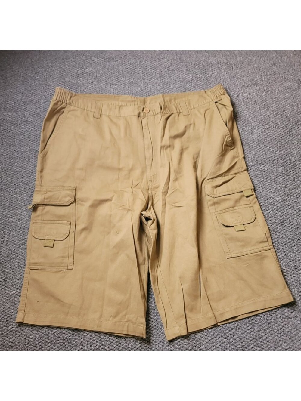 KingSize Cargo Shorts Mens 44 Big Tall Khaki Elastic LL Chino y2K Beige